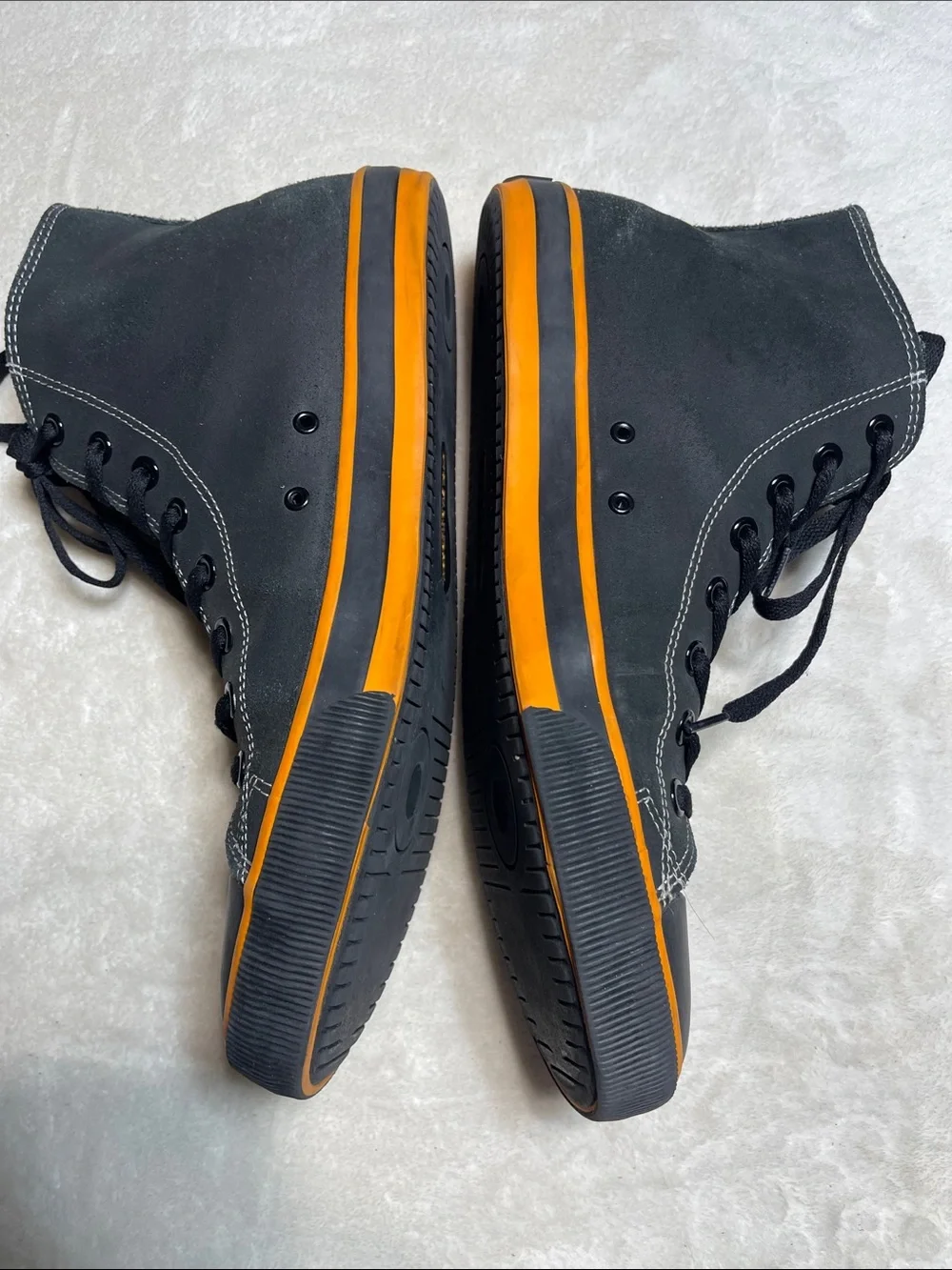 Harley-Davidson Black High-Top Sneakers with Orange Accents Size 12  Men’s
